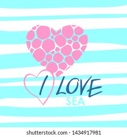 I love you. A heart. Postcard to the St. Valentine's Day. Vector illustration.