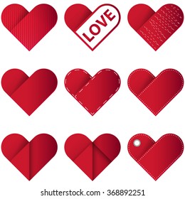 I Love You. Heart set. Valentine's Day concept. Vector Illustration