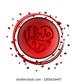 I Love You. Heart shaped text with paper cut background. Three dimensional. Vector Eps 10.