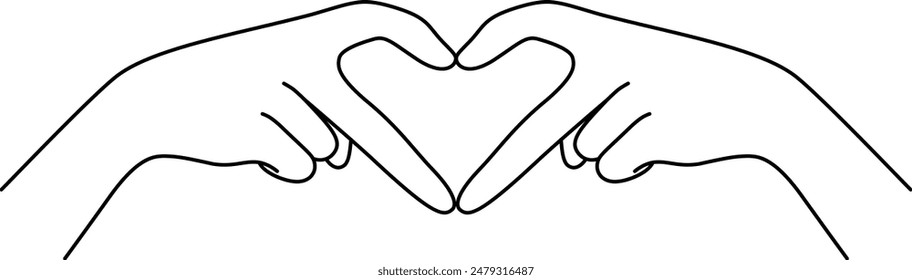 I love you heart sign. Valentine day and expression to you. Message of love using hand gesture. Vector illustration.