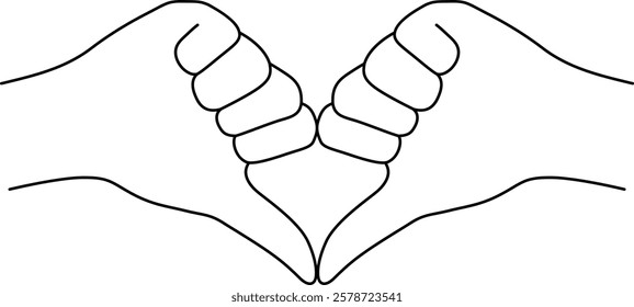 I love you heart sign. Valentine day and expression to you. Message of love using hand gesture. Vector illustration.