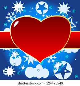 I love you with heart in unique style