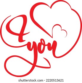I love you. I heart you. Valentines day greeting card with calligraphy. Hand drawn design elements. Handwritten modern brush lettering.