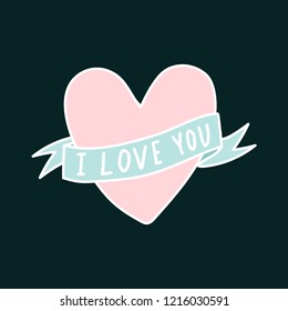 I love you heart vector