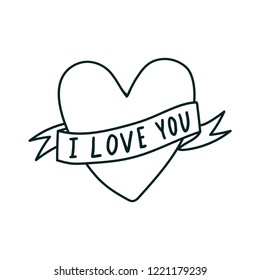 I love you heart vector