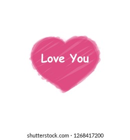 Love you heart Vector.