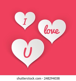 I love you, hearts, concept, happy Valentine's Day. Vector illustrations