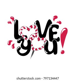 Love you with hearts of lolly