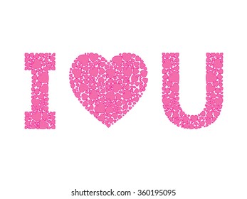 I Love You, hearts message for love wedding and valentine's day :  Eps 10 vector illustration.