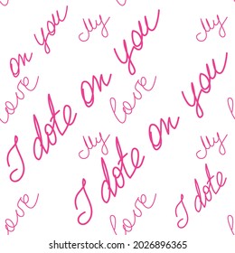 love you hearts romantic pattern illustration isolated on white. black and white seamless pattern