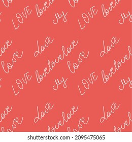 te amo, corazón, la ilustración de patrón romántico. patrón sin soldadura para papel de pared, textiles, envasado, raspado, estampado de hojas