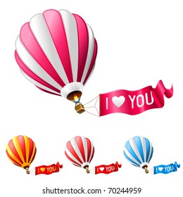 i love you hot air balloon sign