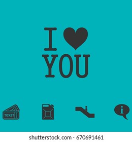 I love you icon flat. Simple vector symbol and bonus icon