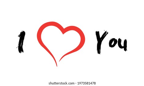 I Love You Icon with a heart. Vector isolated illustration