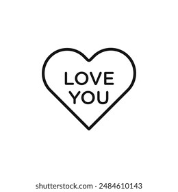 Love you icon logo sign vector outline