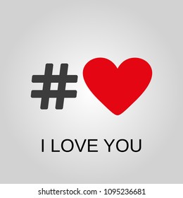 I love you icon. I love you symbol. Flat design. Stock - Vector illustration