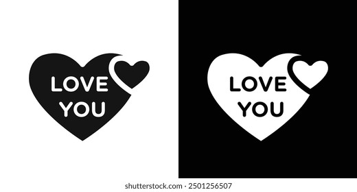 Love you icon Symbol mark in filled style