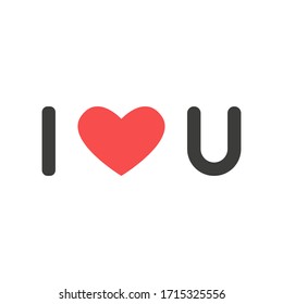 I love you icon. Vector illustration in flat design