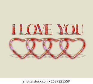 I Love You illustration. graphic vector design. Love romance icon. Red design with a removable background. I Love You.