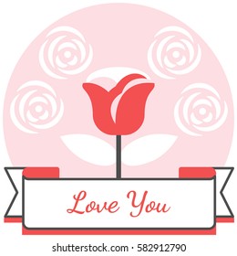 Love You - Infographic Icon Elements from Valentine's Day Set. Flat Thin Line Icon Pictogram for Website and Mobile Application Graphics.