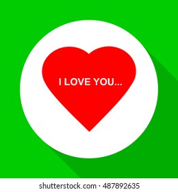 
I love you - the inscription on the background of a heart.Vector icon.