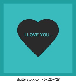 
I love you - the inscription on the background of a heart.Vector icon.