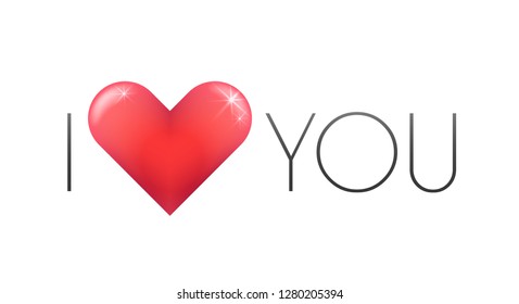 I love you inscription. Vector illustration