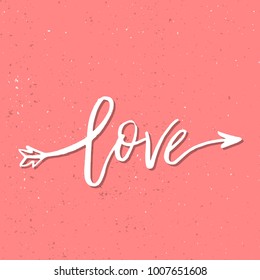 I Love You - Inspirational Valentines day romantic handwritten quote. Good for greetings, posters, t-shirt, prints, cards, banners.  Vector Lettering. Typographic element for your design