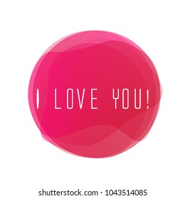 I love you label or sign red circle