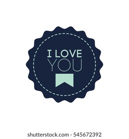 I Love You Label Vector
