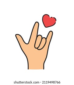 I Love You language hand sign icon