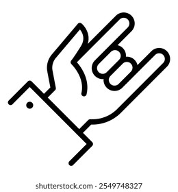 I Love You language hand sign icon in thin line style vector illustration graphic design