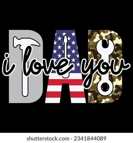 I love you leopard father’s day t-shirt design