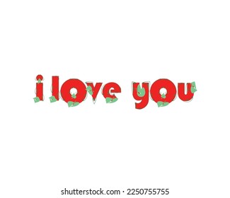 i love you letter logo