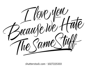 I Love You Lettering