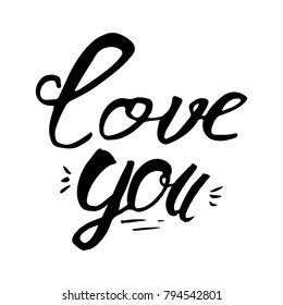 Love you lettering. Badge and Card for celebration. Spring badges. Vector illustration icon.