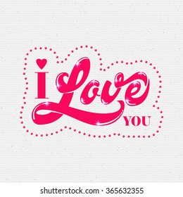 I love you lettering for a card