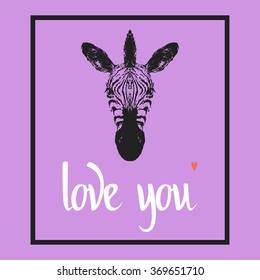 Love you lettering design. Valentines day template. Lettering for greeting card, wedding invitation, poster and other product. Vector Illustration.