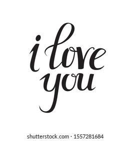 I love you lettering. Elegant hand drawn inscription