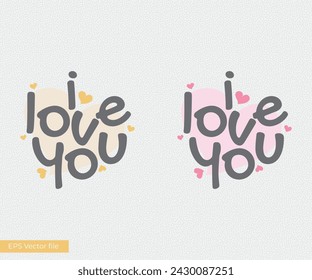 i love you lettering, Handwritten love text letter. Vector love illustration