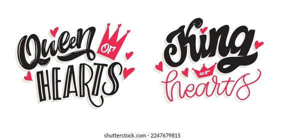 Love you lettering, Happy Valentine's Day, Be mine - lettering hand drawn doodle postcard. T-shirt design, mug print, ballon print. Hand drawn lettering for Valentines Day card template. St. Valentine