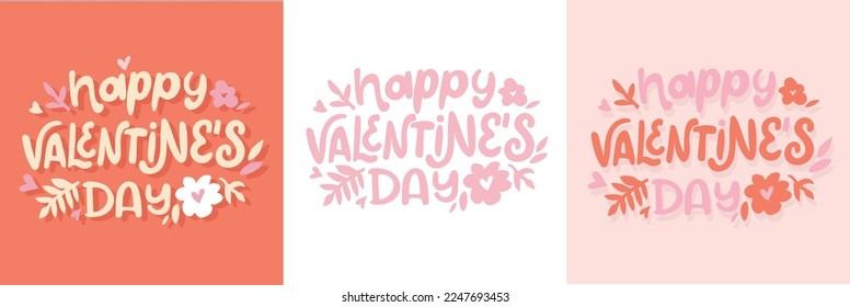 Love you lettering, Happy Valentine's Day, Be mine - lettering hand drawn doodle postcard. T-shirt design, mug print, ballon print. Hand drawn lettering for Valentines Day card template. St. Valentine