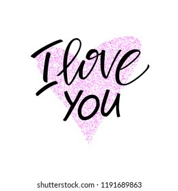 I love you lettering with a heart.