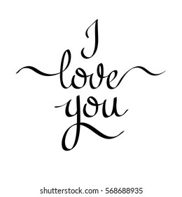 I love you lettering illustration 