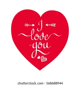 I love you lettering illustration 