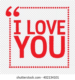 I LOVE YOU Lettering Illustration design