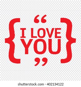 I LOVE YOU Lettering Illustration design
