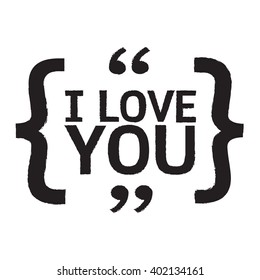 I LOVE YOU Lettering Illustration design