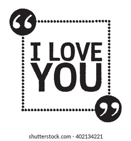 I LOVE YOU Lettering Illustration design