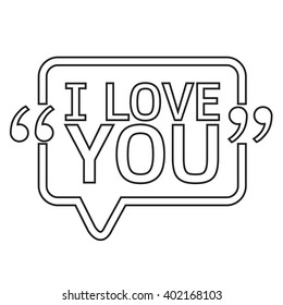 I LOVE YOU Lettering Illustration design